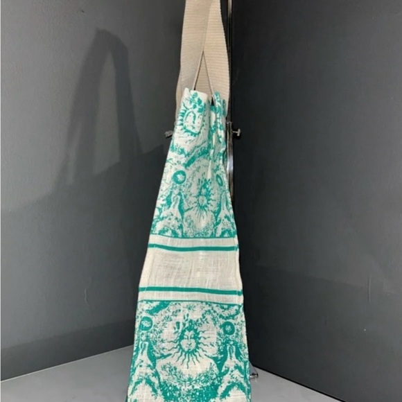 DIORIVIERA Teal and Cream Canvas Tote Bag. NWT - Picture 5 of 10